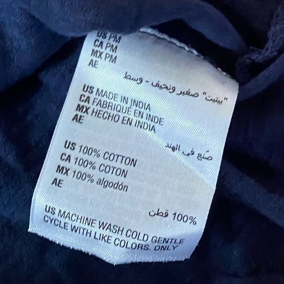 Charter Club Short Sleeve Eyelet Tee - Navy - PM - Picture 3 of 5